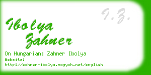 ibolya zahner business card